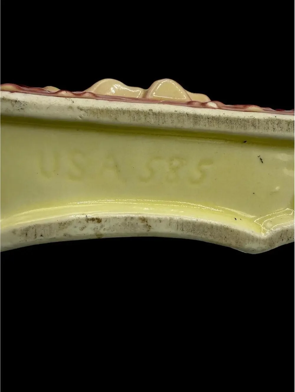 Vintage 1940s Ceramic Wall Pocket: Baby with Cookie Jar, USA Decor